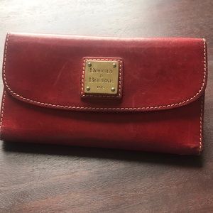 Dooney & Bourke Clutch Wallet Red Leather